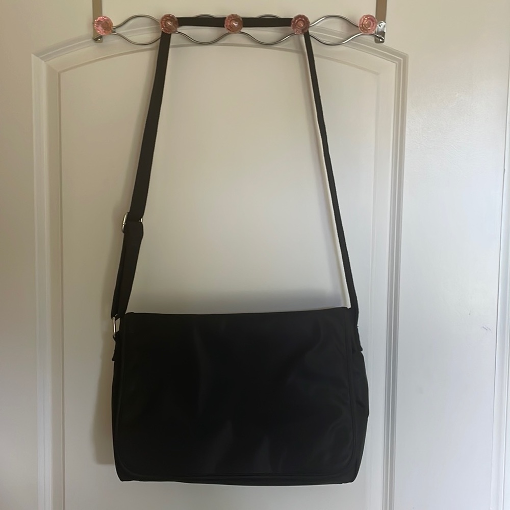 NWOT Black nylon messenger bag
